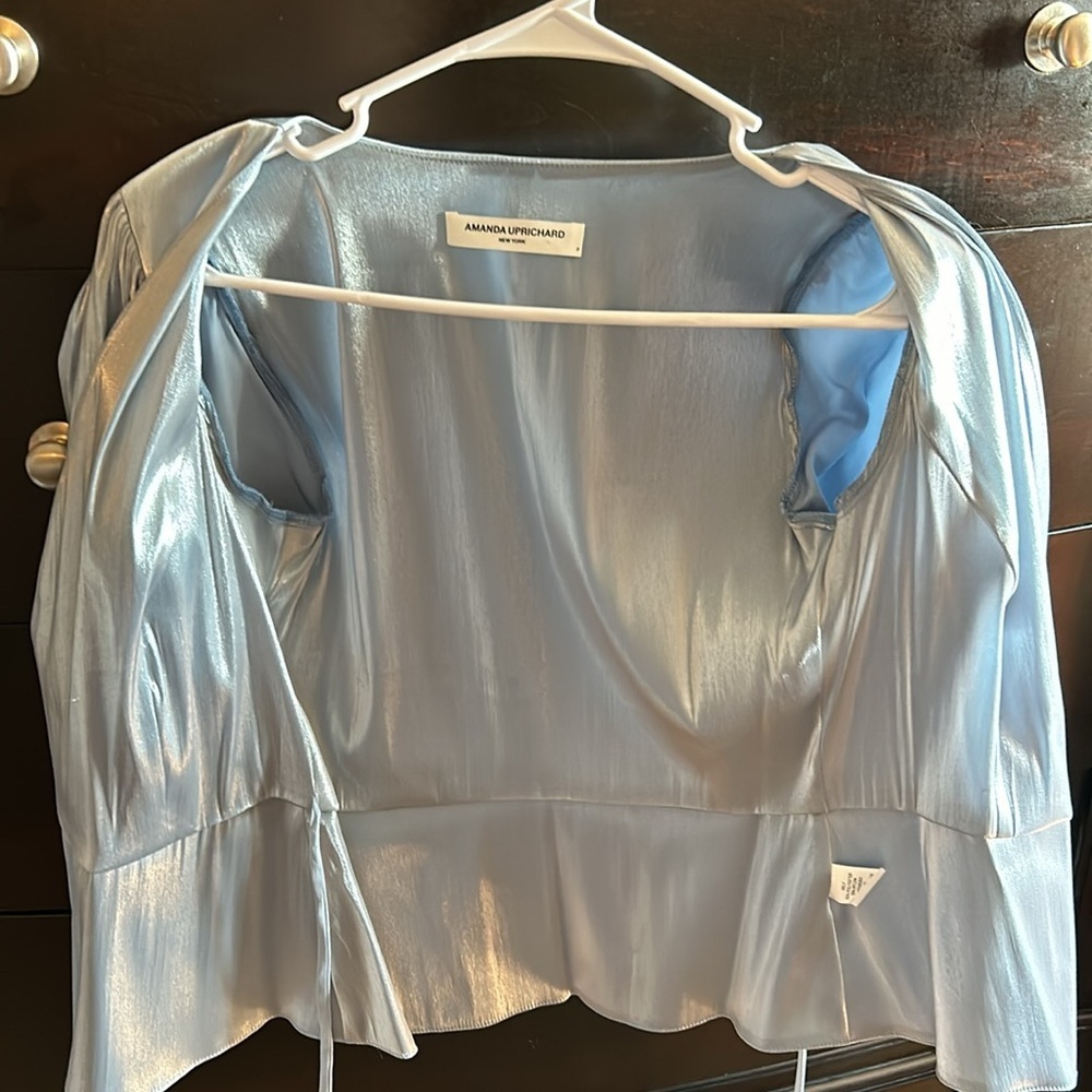 🔥NWOT Amanda Uprichard puff sleve elegant evening special event top xs - Picture 6 of 11